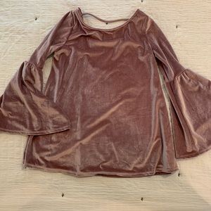 Pinkblush velvet bell sleeve top -lavender